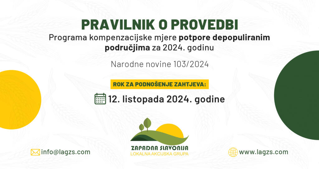 Pravilnik o provedbi Programa kompenzacijske mjere potpore depopuliranim područjima za 2024. godinu