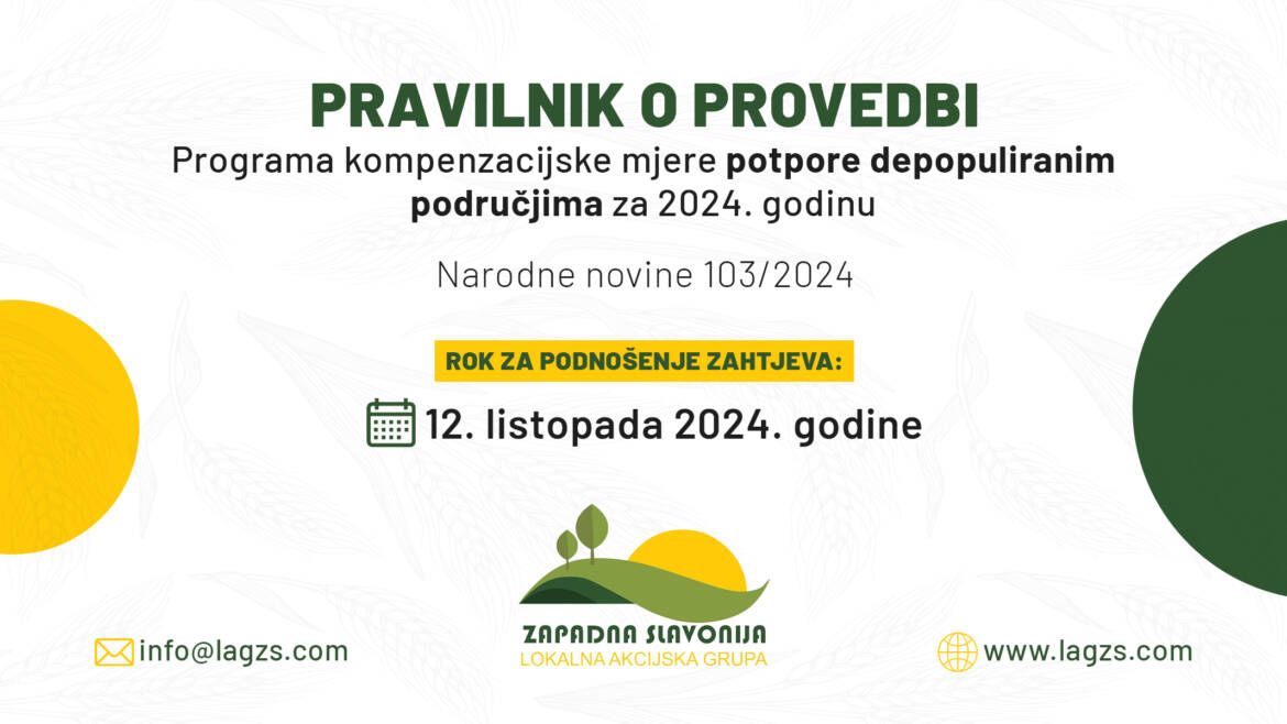 Pravilnik o provedbi Programa kompenzacijske mjere potpore depopuliranim područjima za 2024. godinu