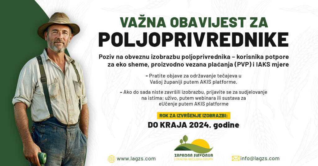 VAŽNA OBAVIJEST ZA POLJOPRIVREDNIKE