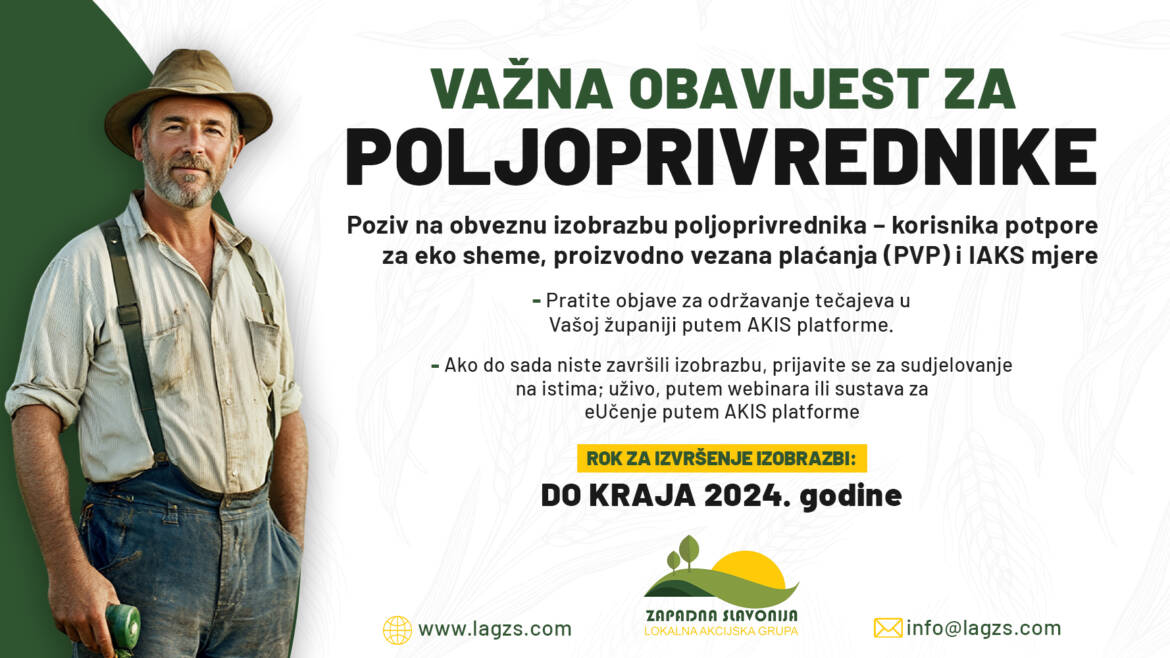 VAŽNA OBAVIJEST ZA POLJOPRIVREDNIKE