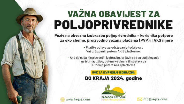 VAŽNA OBAVIJEST ZA POLJOPRIVREDNIKE