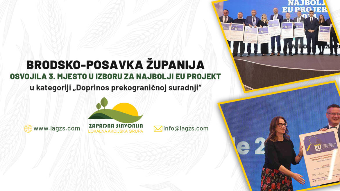 Brodsko-posavska županija osvojila 3.mjesto u izboru za najbolji EU projekt u kategoriji “Doprinos prekograničnoj suradnji”